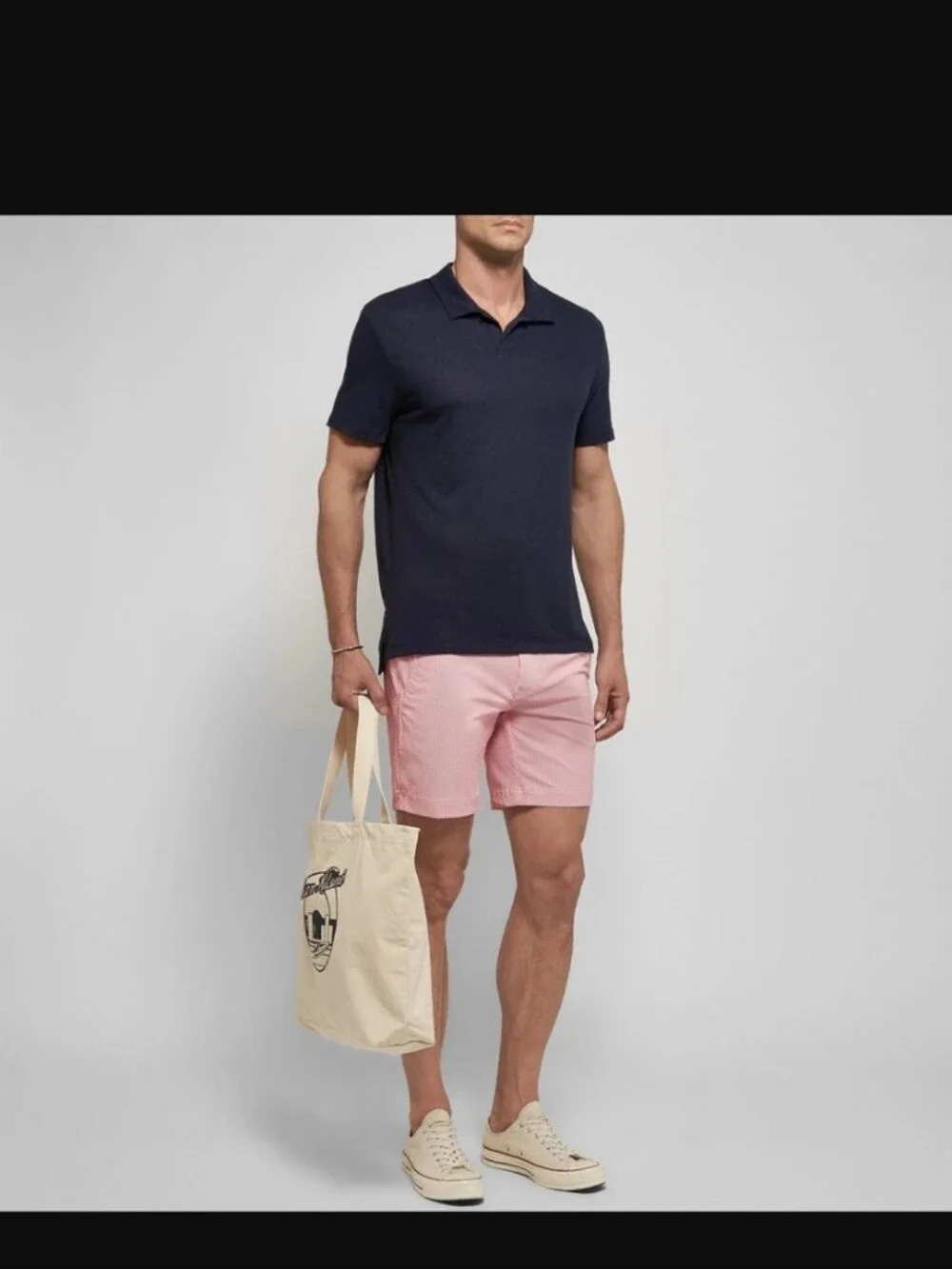 🌁 EUC: ONIA; MENS CALDER, STRIPED STRETCH SEERSUCKER SWIM SHORTS, BRICK/32